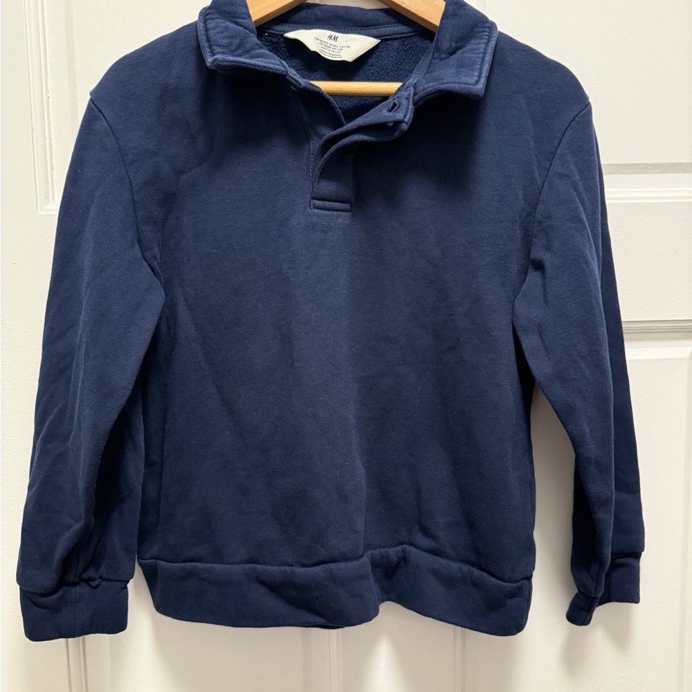 H&M Dark Blue Collared Top